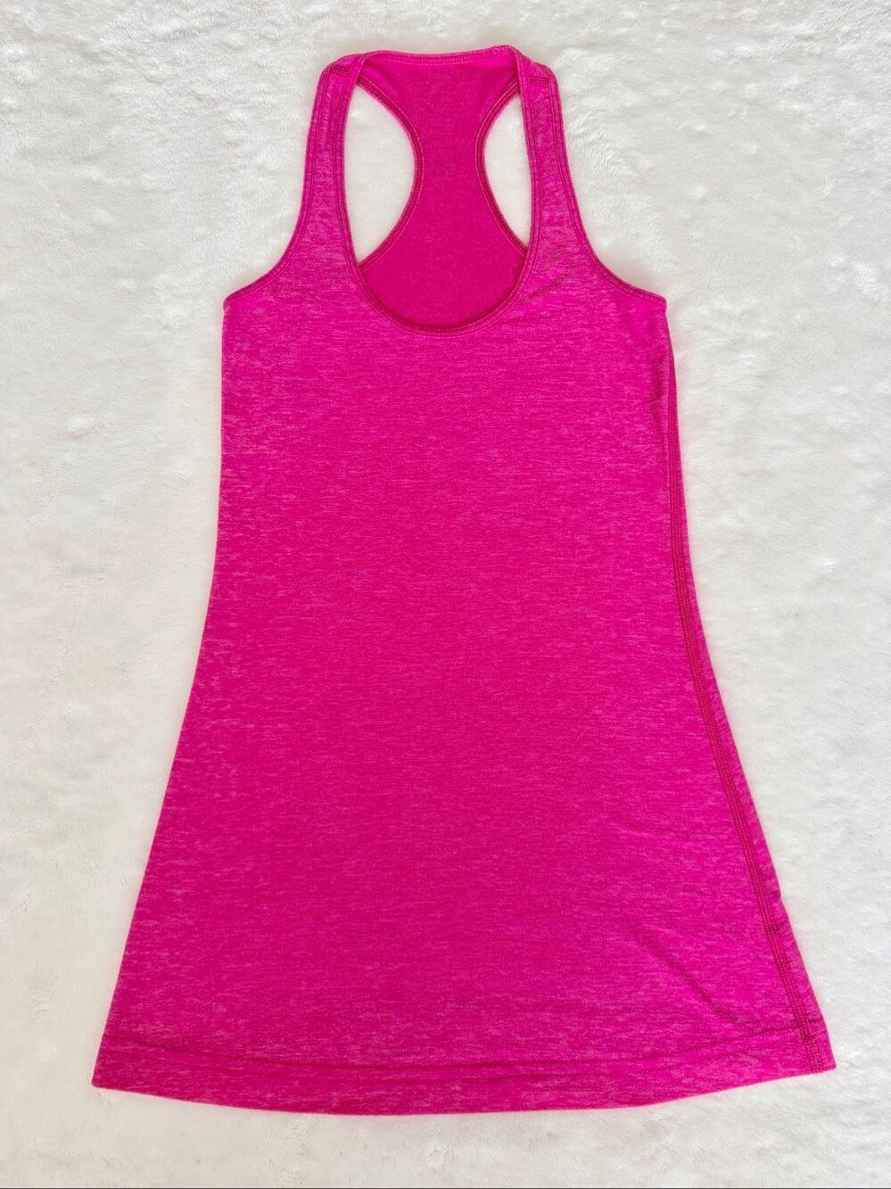 Lululemon Cool Racerback Tank Top Heathered Hot Pink Size 4 Yoga Running - Picture 2 of 6